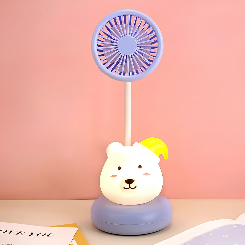 2-in-1 Cute Fan & Night Light