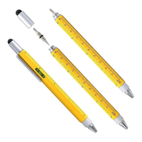 Yellow 6-in-1 pen opened to show the stylus top and hidden screwdriver bit