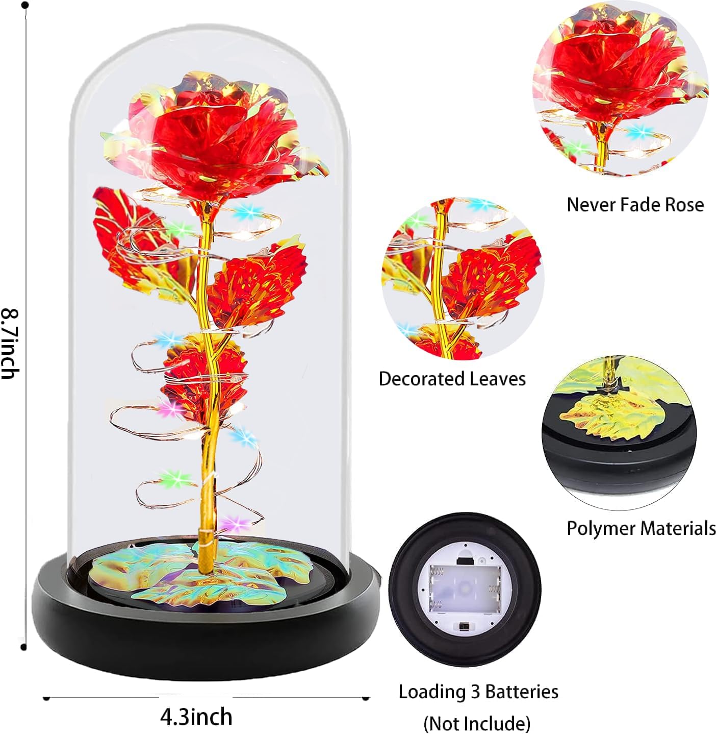 Eternal Rose Flower LED Lamp