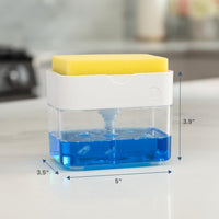 Kitchen sink soap dispenser and sponge holder
