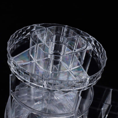 Rotating L-Shaped Makeup Organizer