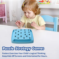 Child playing the Magnetic Chess strategy game