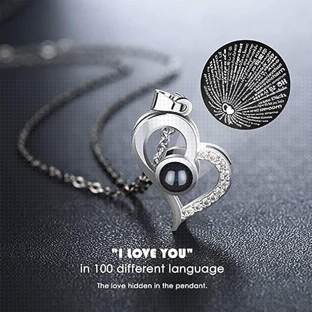 Eternal Rose Gift Box + “I Love You” in 100 Languages Necklace