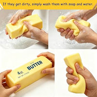 Butter stick squishy squeezed in hand and washed with soap and water