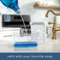 Refilling the soap dispenser with dish soap