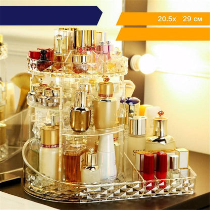 Rotating L-Shaped Makeup Organizer