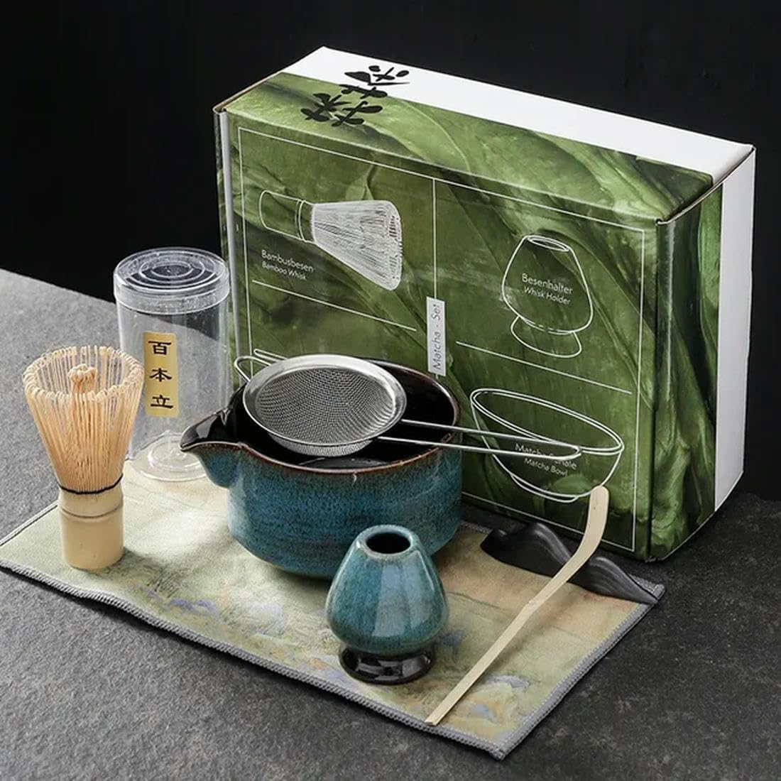 MIRA GREEN & CREAM セット 7-Piece Traditional Matcha Tea Set – Afkar Plus