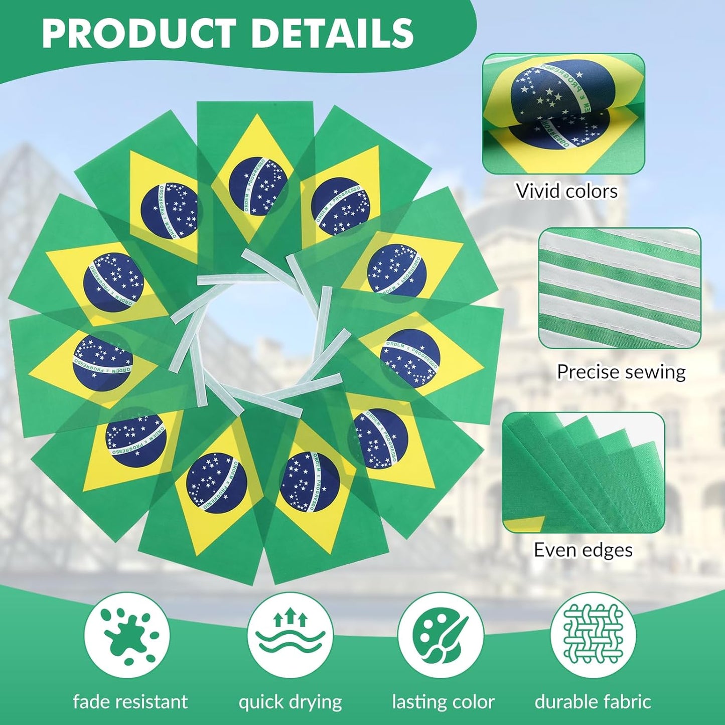 Brazil Banner 10 Flags 20x30 cms