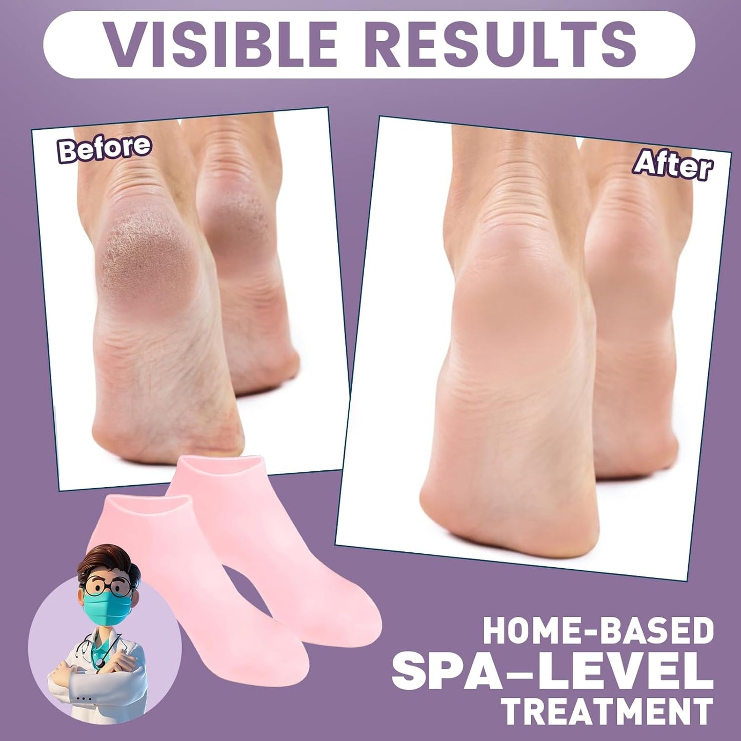 Moisturizing Silicone Socks Pair