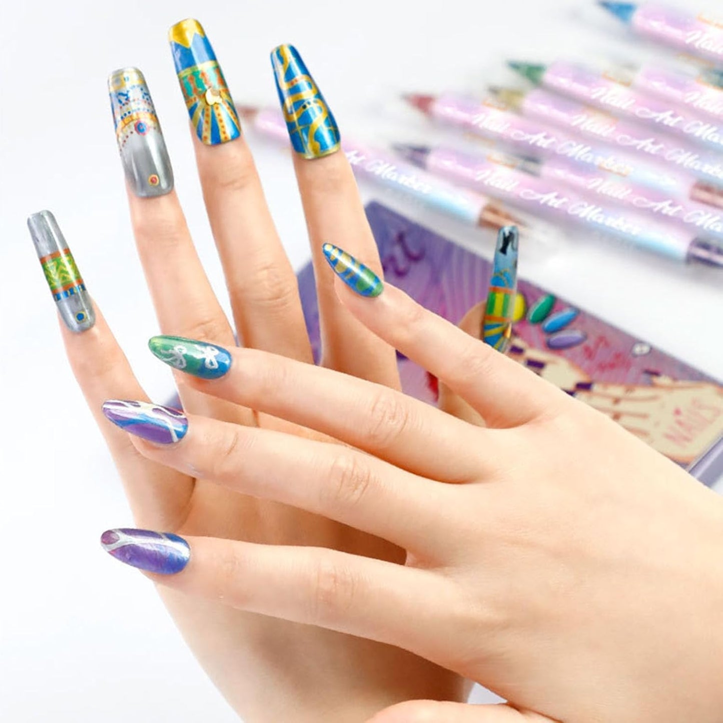 10-Color Nail Art Marker Set