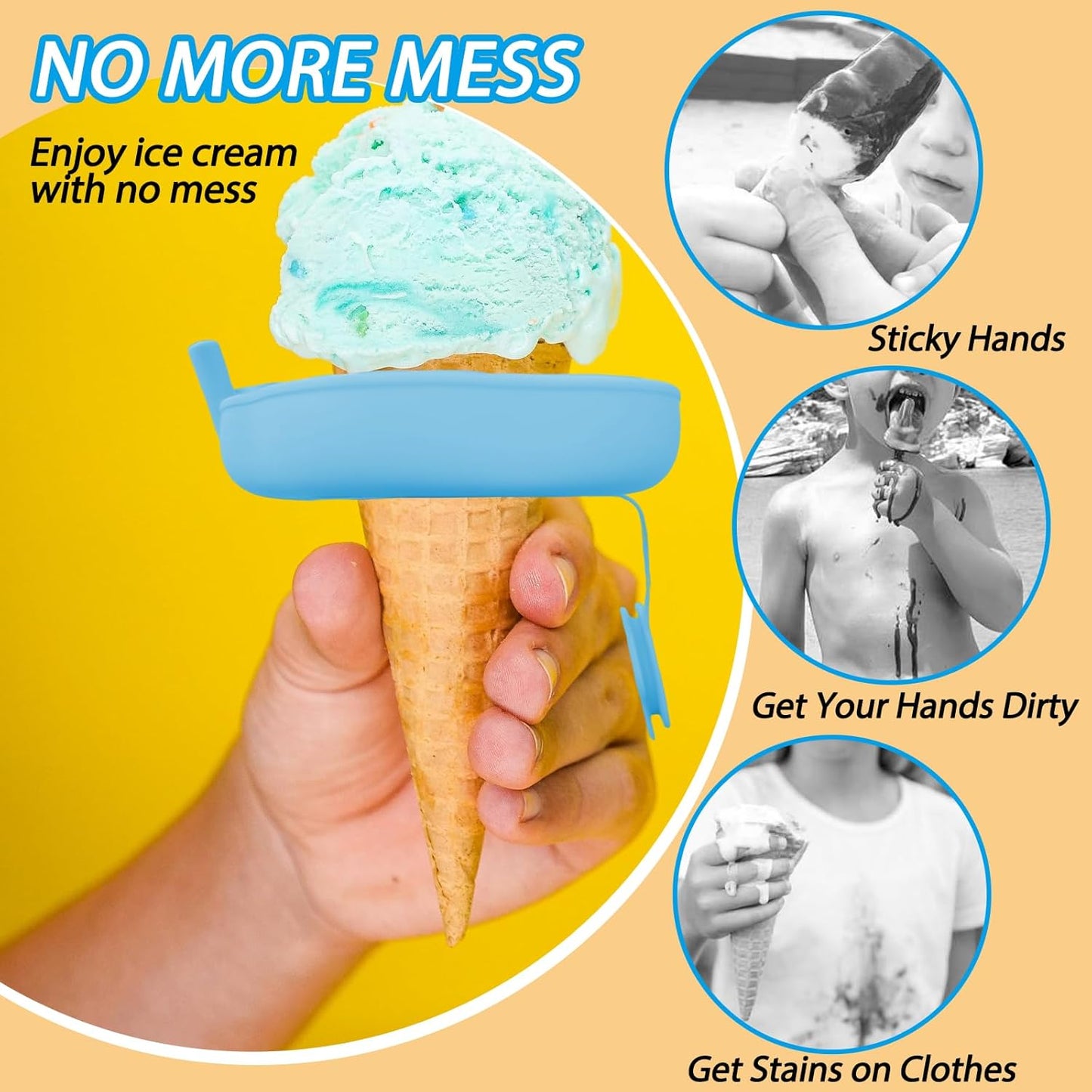 Silicone Ice Cream Holder with Straw [2 for $5]
