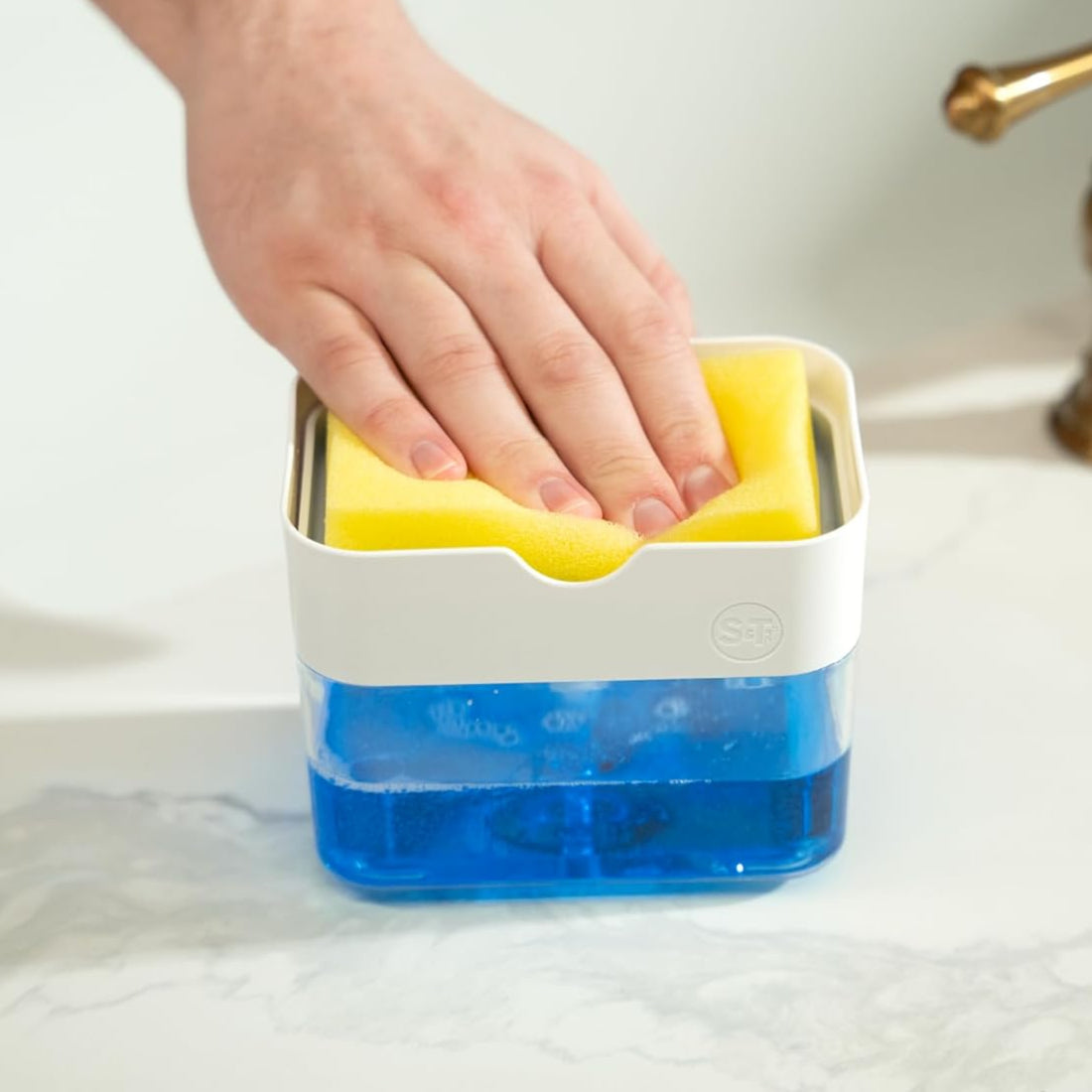 2-in-1 soap dispenser and sponge holder
