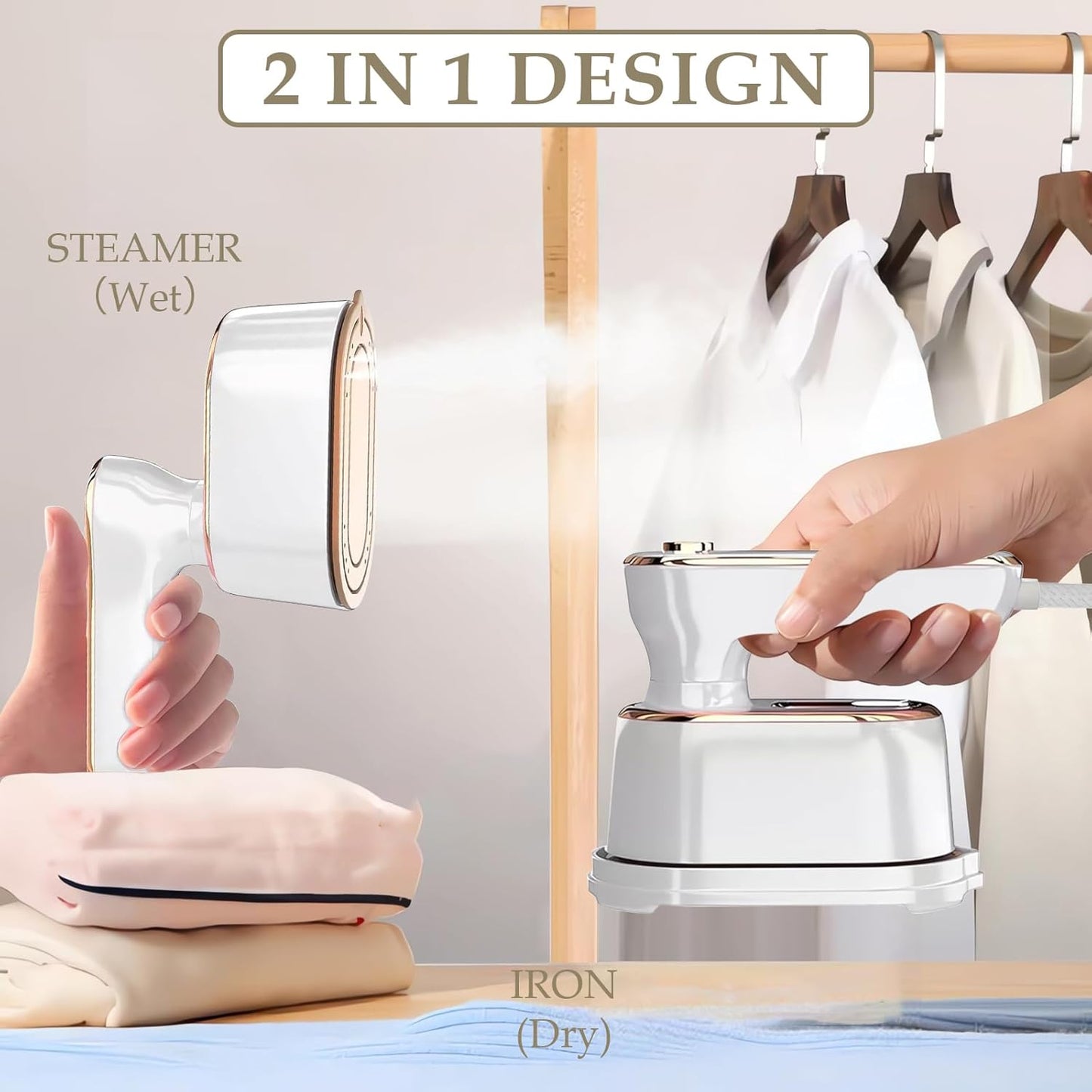 Portable Electric 2-in-1 Steamer & Iron