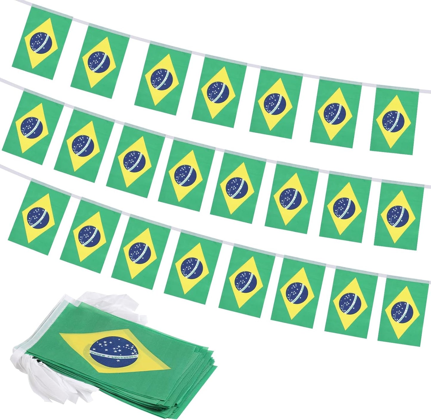 Brazil Banner 10 Flags 20x30 cms