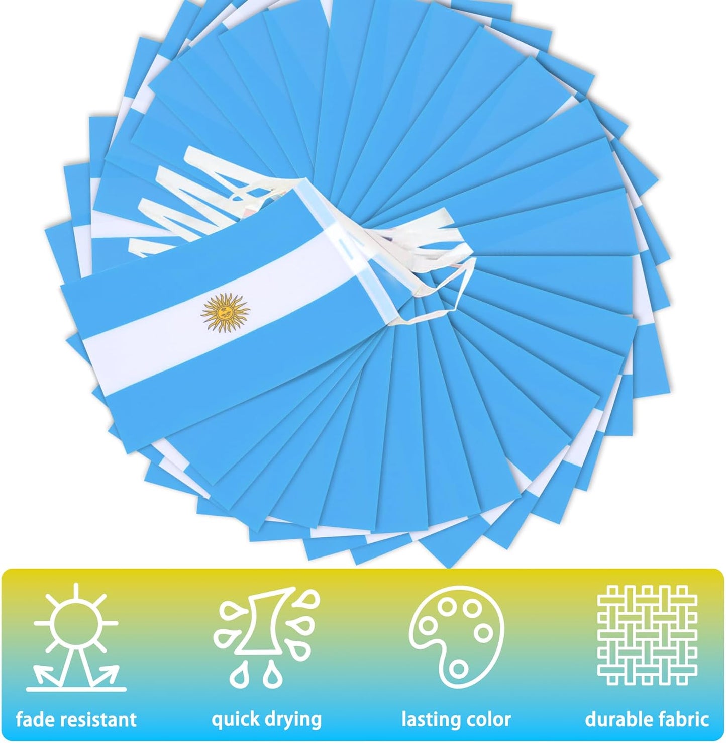 Argentina Banner 10 Flags 20x30 cms