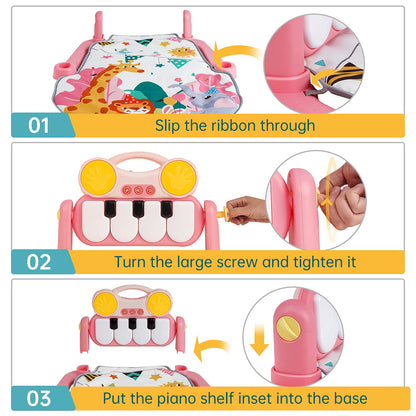 3-in-1 Baby Piano Gym & Activity Play Mat