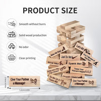 Block tower dare game product size and solid wood details