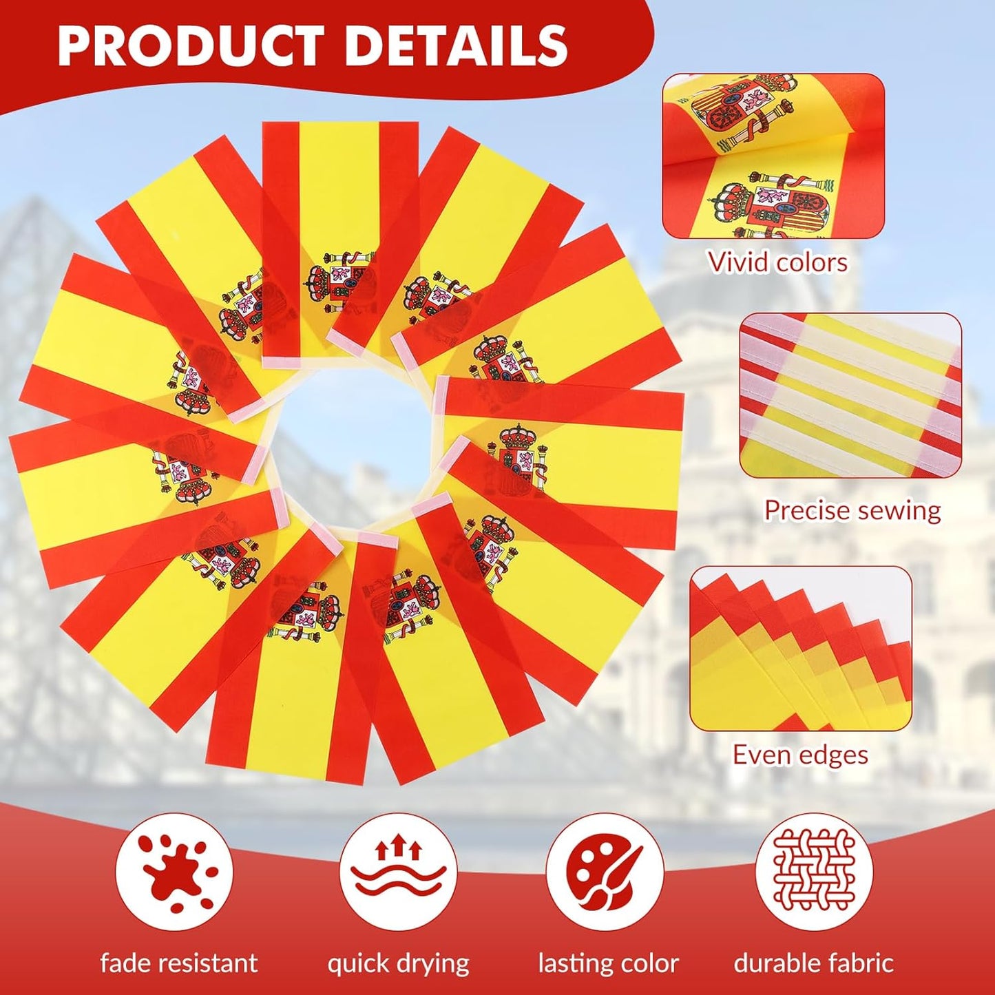 Spain Banner 10 Flags 20x30 cms