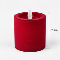 Burgundy LED pillar candle measuring 7.5 cm tall