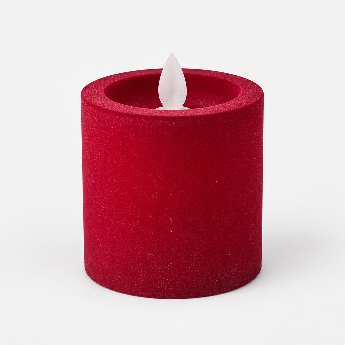 Burgundy 7.5 cm LED pillar candle switched off