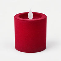 Burgundy 7.5 cm LED pillar candle switched off