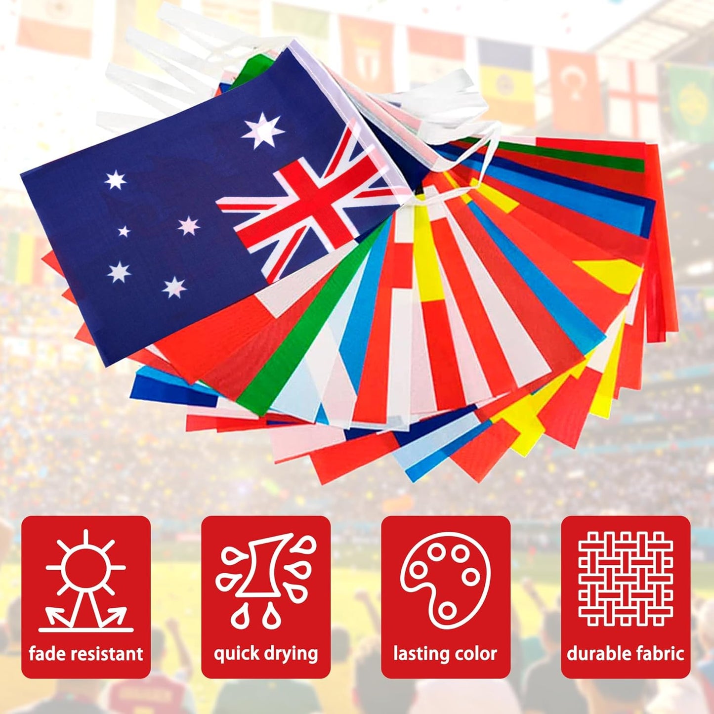 32-Country World Flag Banner Set 11 Meters