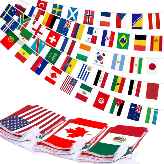 32-Country World Flag Banner Set 11 Meters