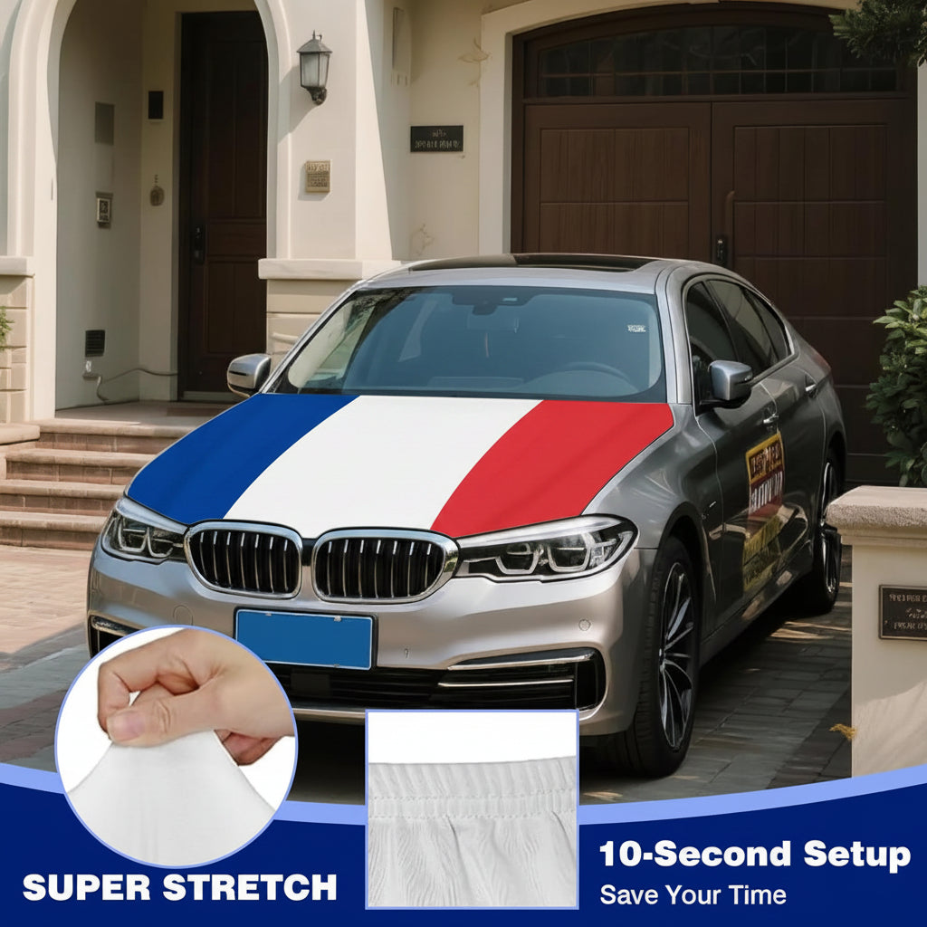 France Car Hood Flag Cover
