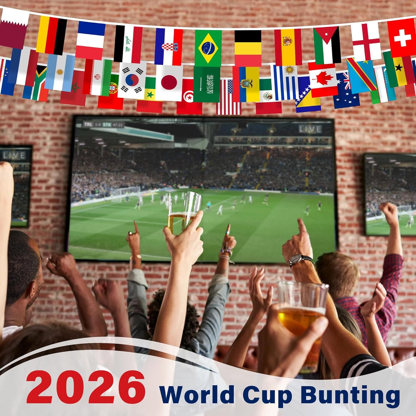 32-Country World Flag Banner Set 11 Meters
