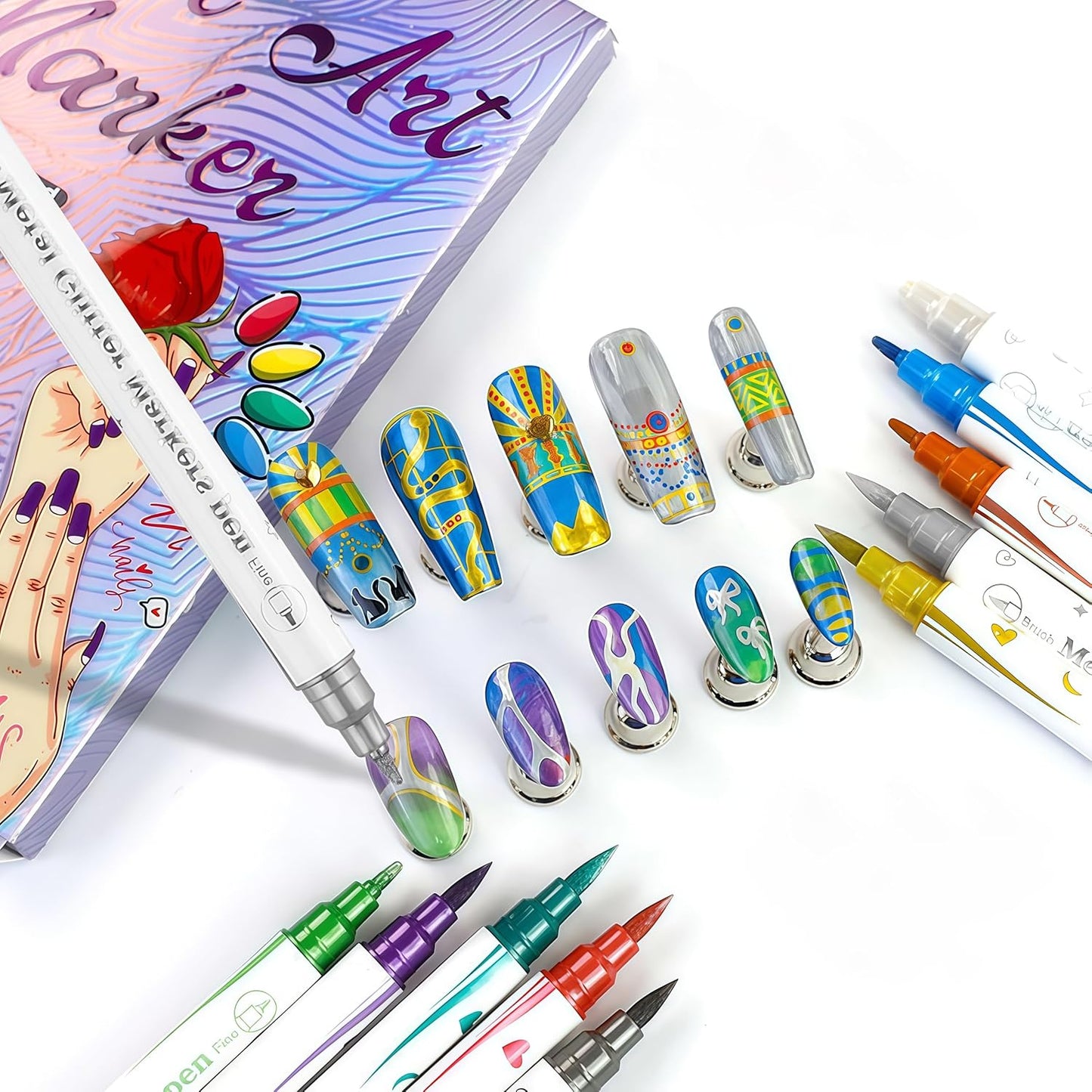 10-Color Nail Art Marker Set