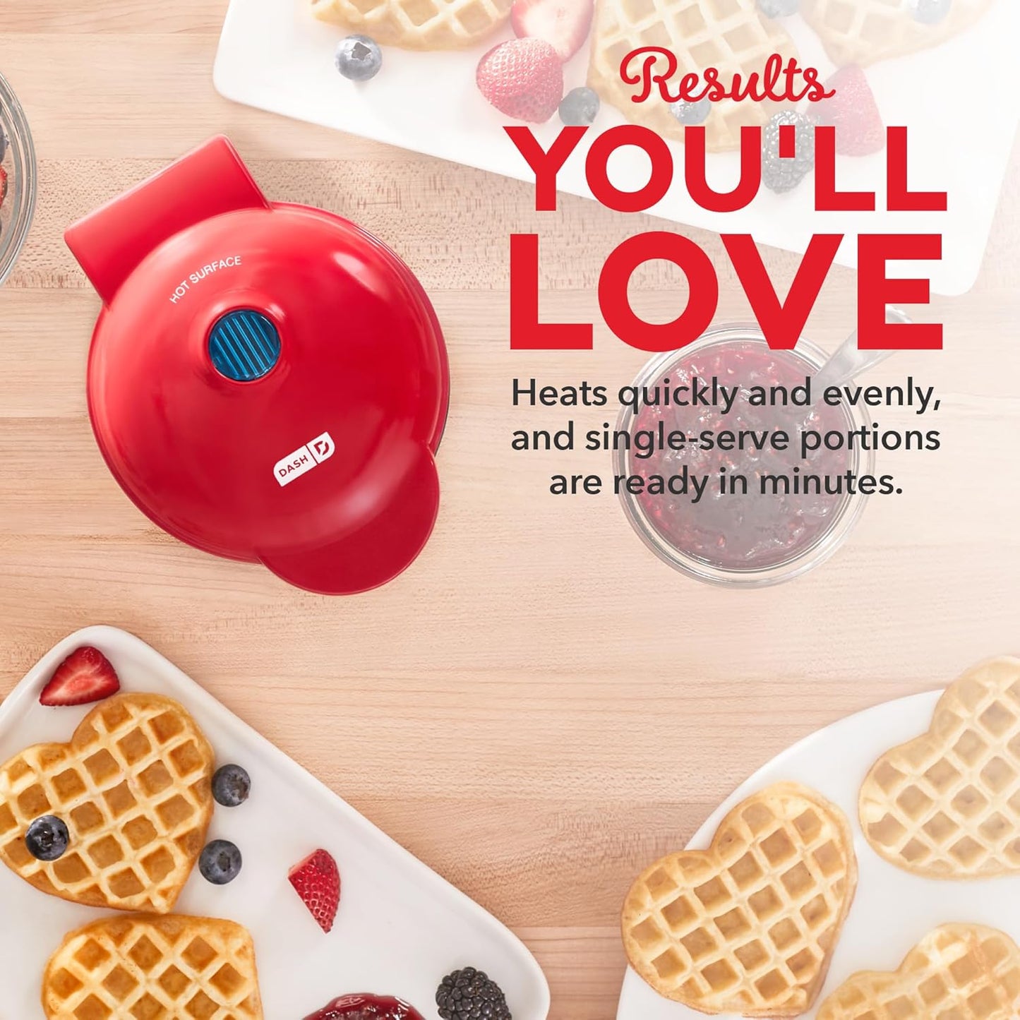 Heart Shaped Mini Waffle Maker