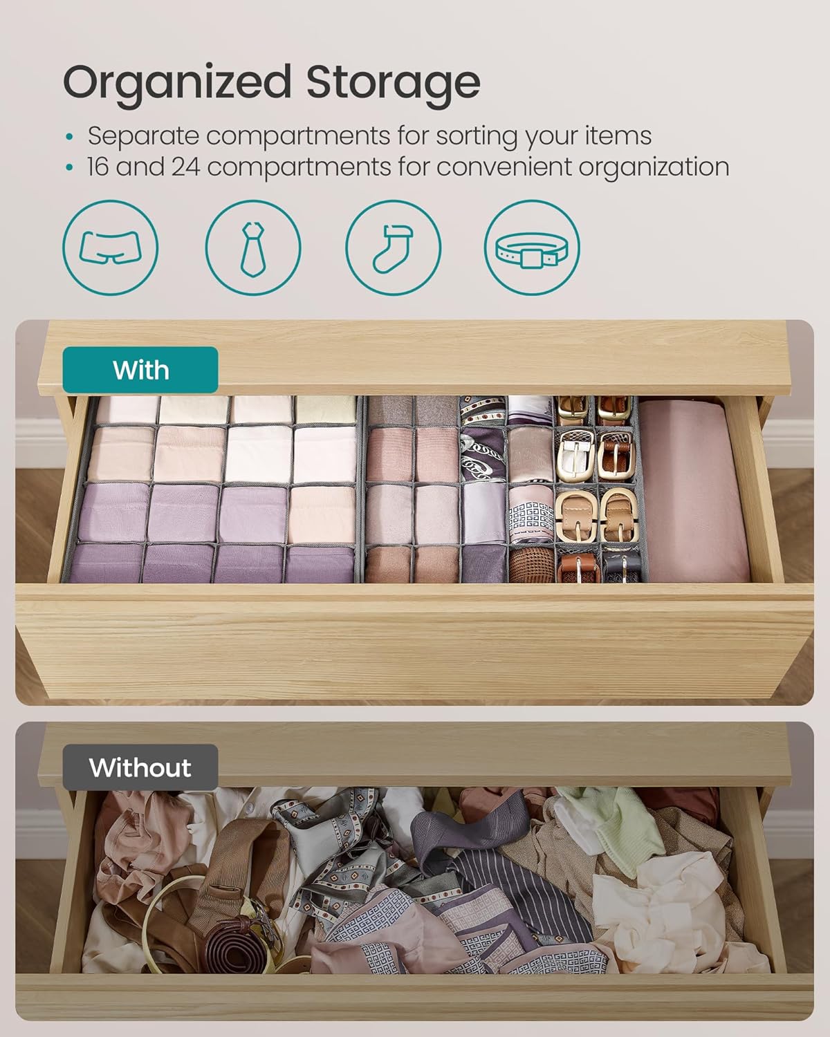 Foldable Drawer Organizer