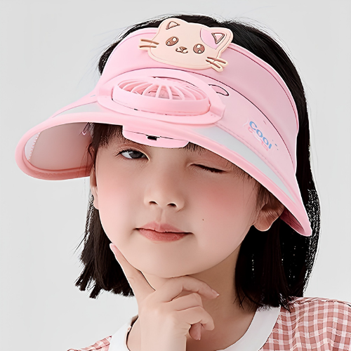 Kids Cooling Sun Visor Fan Hat