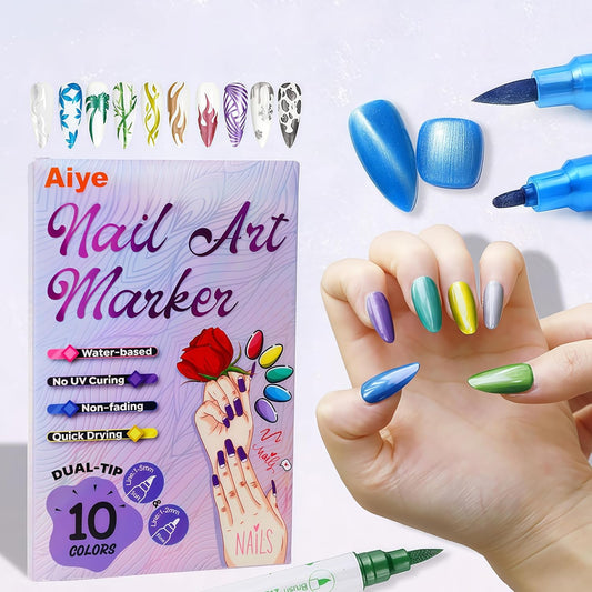 10-Color Nail Art Marker Set