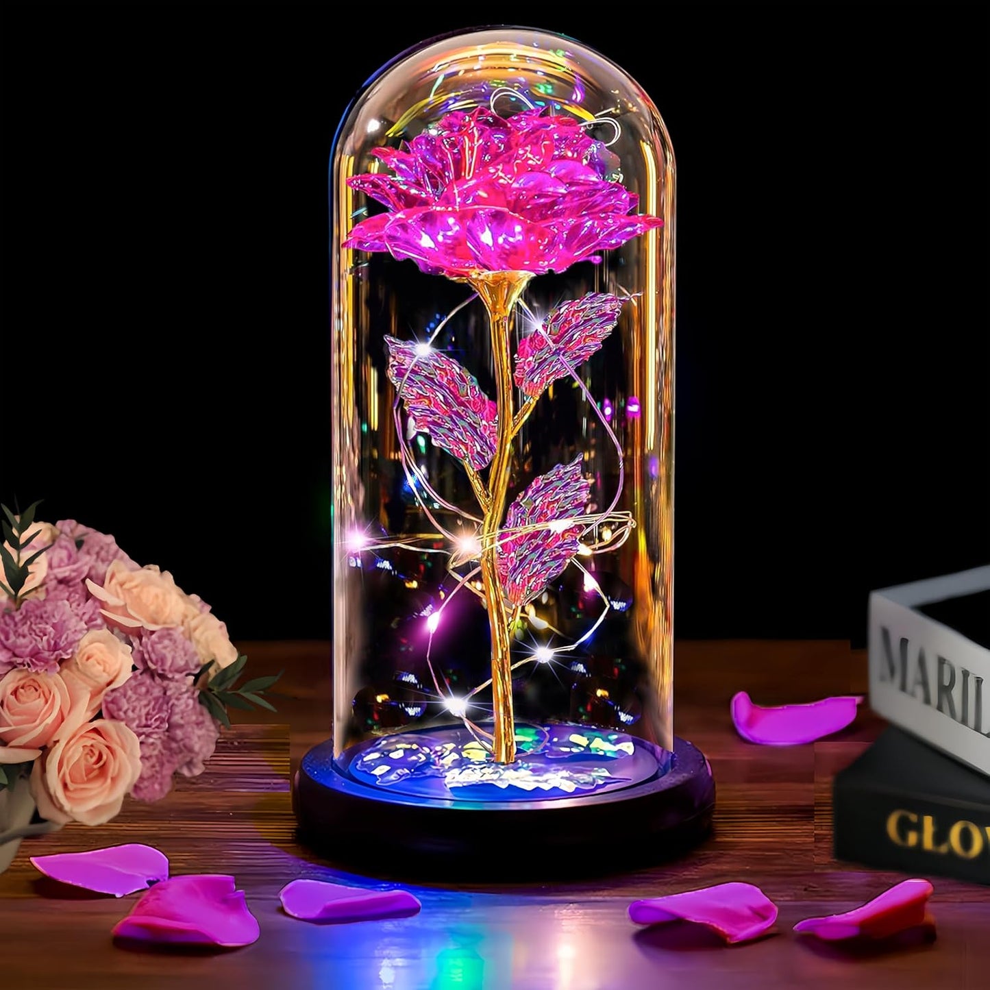 Eternal Rose Flower LED Lamp