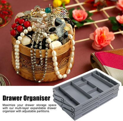 Expandable 2-Tier Drawer Organizer