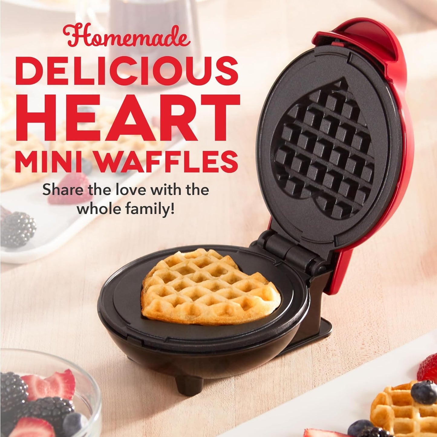 Heart Shaped Mini Waffle Maker