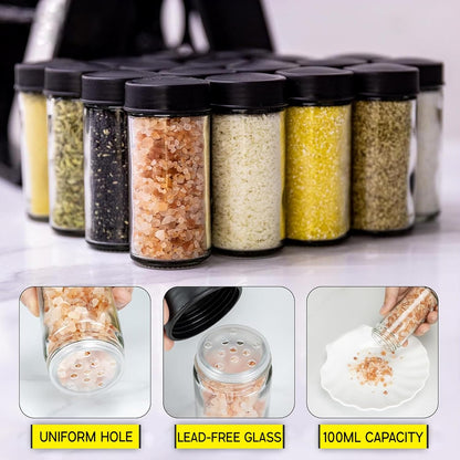 Rotating Spice Rack with 18 Bottles
