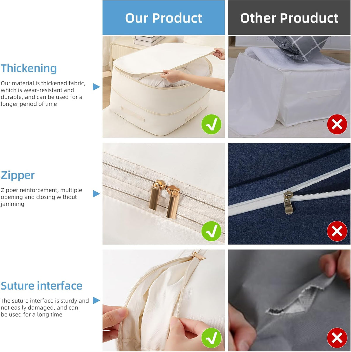 Zip-down compression organizer with handles