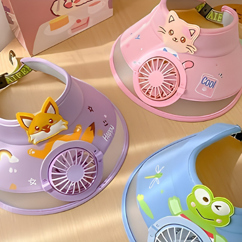 Kids Cooling Sun Visor Fan Hat