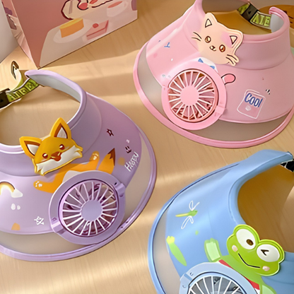 Kids Cooling Sun Visor Fan Hat