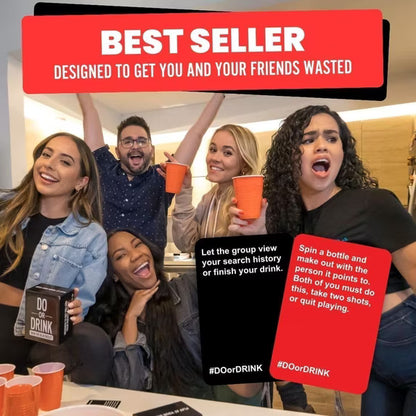 Friends playing the DO OR DRINK party card game