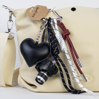 Heart & Flashing Camera Bag Charm