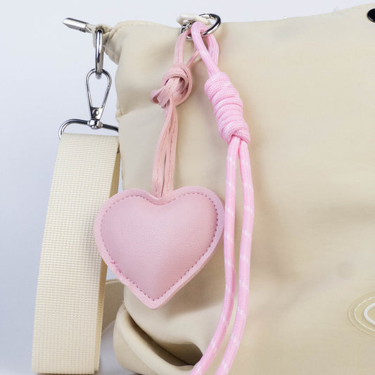 Puffy Heart Rope Keychain