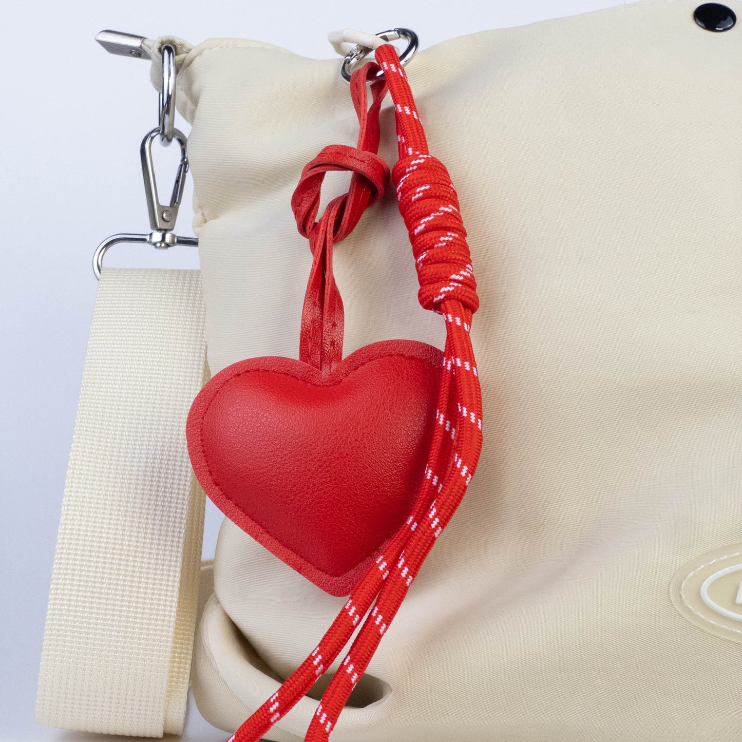 Puffy Heart Rope Keychain