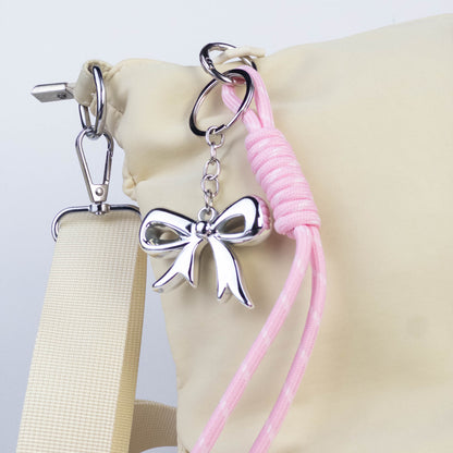 Metallic Bow Rope Keychain