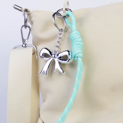 Metallic Bow Rope Keychain
