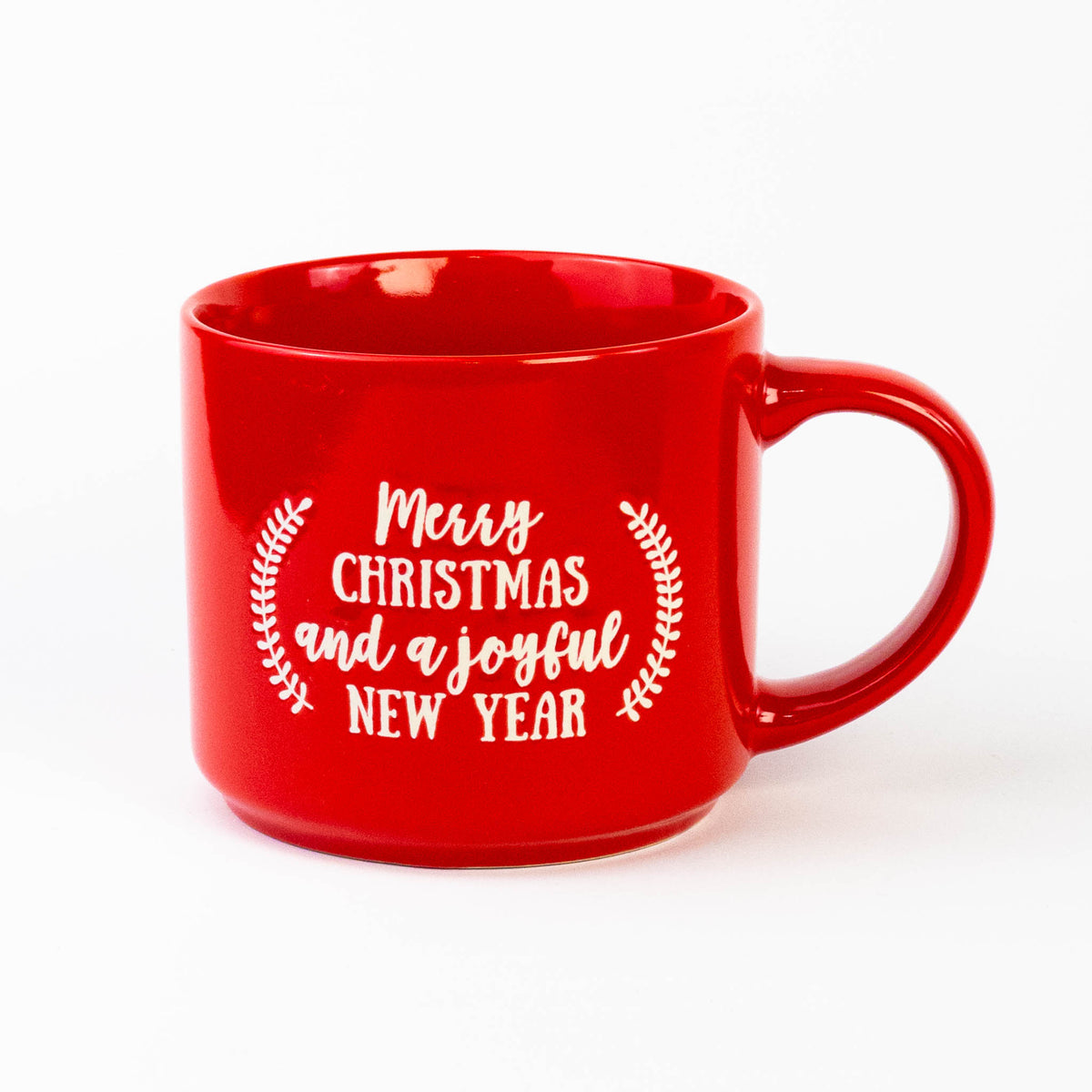 Red Christmas quote mug #4 "Merry Christmas and a Joyful New Year"