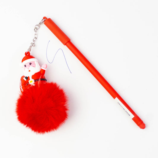 Christmas Fluffy Pom Pom Pen
