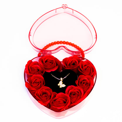 Heart-Shaped Rose Jewelry Gift Box